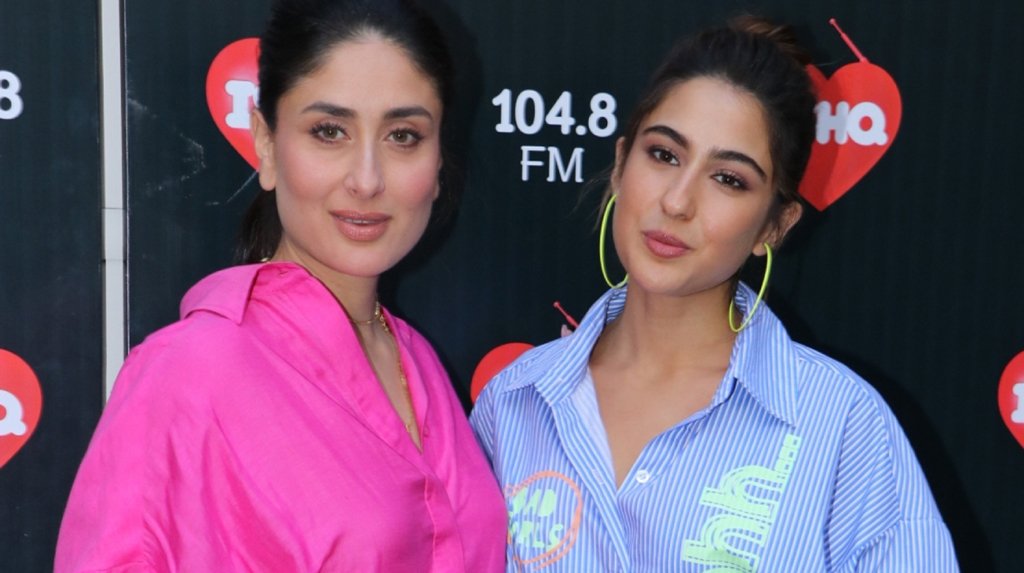 Mumbai: Actresss Sara Ali Khan and Kareena Kapoor seen at Mehboob studio, in Mumbai on Oct 30, 2019. (Photo: IANS)