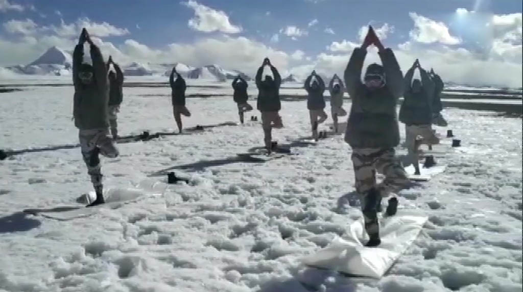 ITBP practices Yoga at 18,800 feet on India-China border