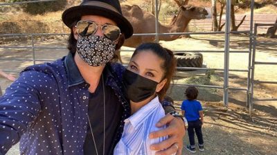 Sunny Leone's day out at an animal reserve with kids and hubby