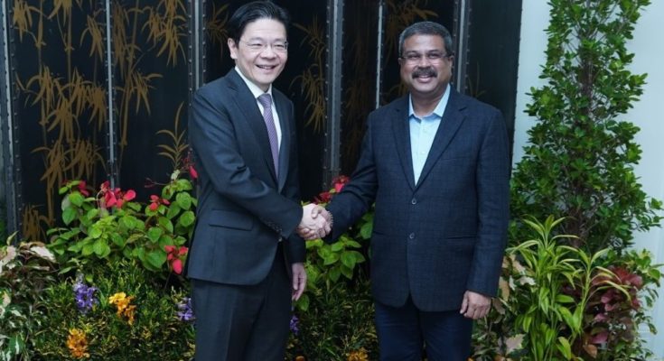 Minister Pradhan in Singapore