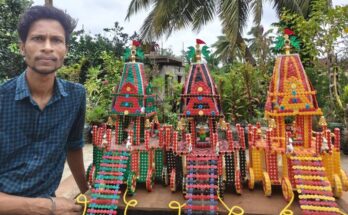 Pipili Artist Creates Mini Rathas